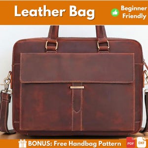 Leather Briefcase Pattern | Leather Pattern | PDF Leather Pattern | Bag Pattern | Laptop Bag Pattern | Leather Bag Pattern | PDF Download