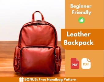 Leather Backpack Pattern | Leather Pattern | PDF Leather Pattern | Leather Bag Pattern | Laptop Bag Pattern | Easy Bag Pattern | PDF Pattern