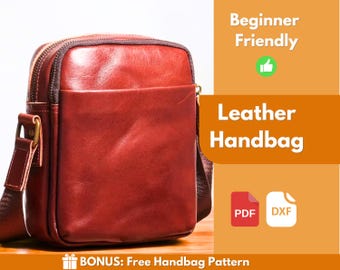 Leather Handbag Pattern | Leather Pattern | Beginner Pattern | Leather DIY | Leather Bag Pattern | Crossbody Bag Pattern | PDF Download