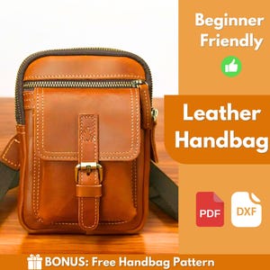 Patroon leren handtas | Leerpatroon | Beginnerspatroon | Leren doe-het-zelf | Patroon leren tas | Patroon schoudertas | Pdf-download