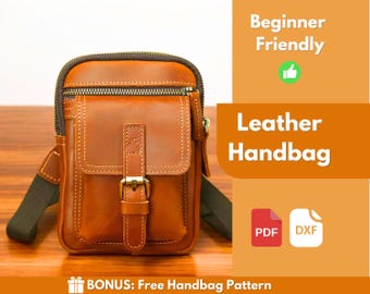 Leather Handbag Pattern | Leather Pattern | Beginner Pattern | Leather DIY | Leather Bag Pattern | Crossbody Bag Pattern | PDF Download