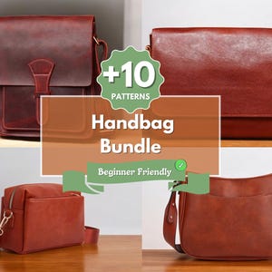 Leather Patterns | Leather Handbag Pattern | PDF Leather Pattern | Leather Bag Pattern | Leather Templates | Crossbody Bag Pattern