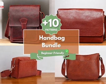 Leather Patterns | Leather Handbag Pattern | PDF Leather Pattern | Leather Bag Pattern | Leather Templates | Crossbody Bag Pattern