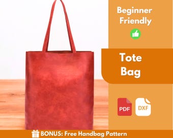 Patrón de bolso de mano / Patrón de cuero / Patrón de cuero en PDF / Patrón de bolso de cuero / Bolso de mano de cuero básico / Plantilla de cuero / Descargar PDF