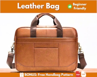 Leather Bag Pattern | Leather Pattern | PDF Leather Pattern | Bag Pattern | Laptop Bag Pattern | Leather Briefcase Pattern | PDF Download