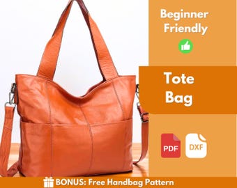 Patrón de bolso de mano / Patrón de cuero / Patrón de cuero en PDF / Patrón de bolso de cuero / Bolso de mano de cuero fácil / Plantilla de cuero / Descarga en PDF