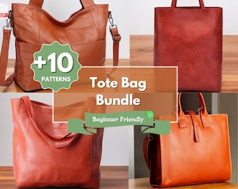 Tote Bag Bundle | Leather Tote Bag PDF Pattern | Leather Patterns | Beginner Pattern | Bag Pattern | Women Bag Pattern | Leather Tote Bag