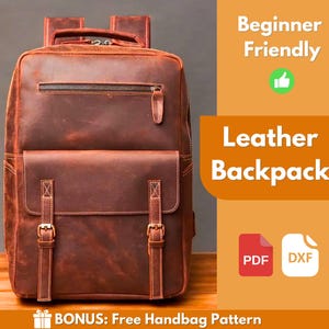 Leather Backpack Pattern | Leather Pattern | PDF Leather Pattern | Leather Bag Pattern | Laptop Bag Pattern | Easy Bag Pattern | PDF Pattern