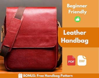 Leather Handbag Pattern | Leather Pattern | Beginner Pattern | Leather DIY | Leather Bag Pattern | Crossbody Bag Pattern | PDF Download