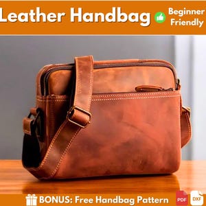 Lederhandtasche Muster | Leder Muster | Anfängermuster | Leder DIY | Ledertasche Muster | Umhängetasche Muster | PDF-Download