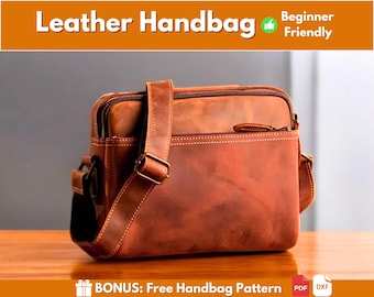 Leather Handbag Pattern | Leather Pattern | Beginner Pattern | Leather DIY | Leather Bag Pattern | Crossbody Bag Pattern | PDF Download