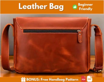 Leather Bag Pattern | Leather Pattern | PDF Leather Pattern | Bag Pattern | Laptop Bag Pattern | Leather Briefcase Pattern | PDF Download