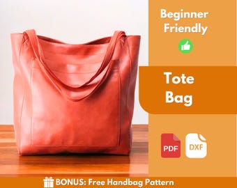 Patrón de bolso de mano / Patrón de cuero / Patrón de cuero en PDF / Patrón de bolso de cuero / Bolso de mano de cuero básico / Plantilla de cuero / Descargar PDF