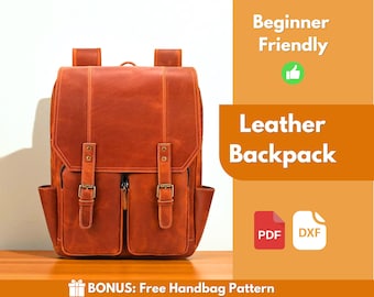 Leather Backpack Pattern | Leather Pattern | PDF Leather Pattern | Leather Bag Pattern | Laptop Bag Pattern | Easy Bag Pattern | PDF Pattern