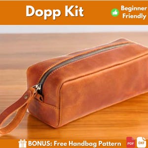 Leder Dopp Kit Kulturtasche Muster | Leder Muster | Anfängermuster | Kulturtasche aus Leder | Kleine Tasche Muster | Ledertasche Muster