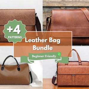 Motif de sac en cuir | Motif cuir | Patron en cuir PDF | Modèle de sac à bandoulière | Patron de sacoche pour ordinateur portable | Modèle de porte-documents en cuir