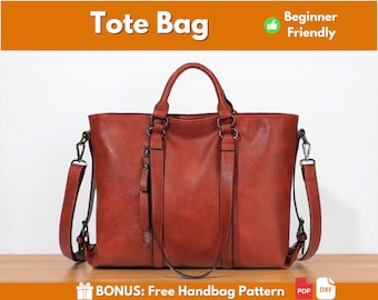 Tote Bag Pattern | Leather Pattern | PDF Leather Pattern | Leather Bag Pattern | Basic Leather Tote Bag | Leather Template | PDF Download