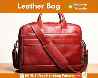 Leather Bag Pattern | Leather Pattern | PDF Leather Pattern | Bag Pattern | Laptop Bag Pattern | Leather Briefcase Pattern | PDF Download