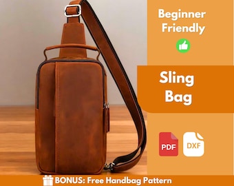 Sling Bag Pattern | Leather Pattern | Beginner Pattern | Leather Sling Bag PDF Pattern | Crossbody Bag Pattern | Leather Bag | PDF Download