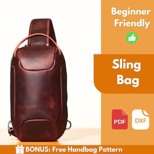 Leather Sling Bag PDF Pattern | Leather Pattern | Beginner Pattern | Sling Bag Pattern | Crossbody Bag Pattern | Leather Bag | PDF Download