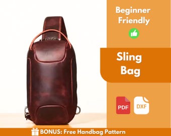 Leather Sling Bag PDF Pattern | Leather Pattern | Beginner Pattern | Sling Bag Pattern | Crossbody Bag Pattern | Leather Bag | PDF Download