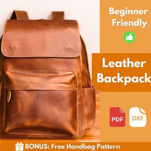 Motif de sac à dos en cuir | Motif cuir | Patron en cuir PDF | Motif de sac en cuir | Patron de sacoche pour ordinateur portable | Modèle de sac facile | Patron PDF