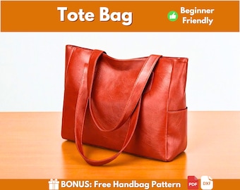 Molde para Bolsa Tote | Molde em Couro | Molde em Couro em PDF | Molde para Bolsa | Bolsa Tote Básica em Couro | Molde para Couro | Download em PDF