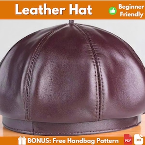Leather Beret Hat Pattern | Hat Pattern | Leather Pattern | PDF Leather Pattern | PDF Leather Hat Pattern | Easy Hat Pattern | PDF Pattern