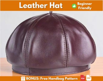 Leather Beret Hat Pattern | Hat Pattern | Leather Pattern | PDF Leather Pattern | PDF Leather Hat Pattern | Easy Hat Pattern | PDF Pattern