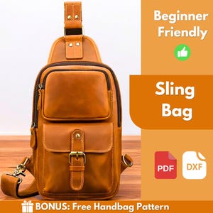 Sac à bandoulière en cuir Patron PDF | Motif cuir | Patron pour débutant | Modèle de sac à bandoulière | Modèle de sac à bandoulière | Sac en cuir | Téléchargement PDF