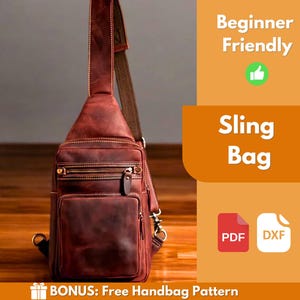 Sac à bandoulière en cuir Patron PDF | Motif cuir | Patron pour débutant | Modèle de sac à bandoulière | Modèle de sac à bandoulière | Sac en cuir | Téléchargement PDF