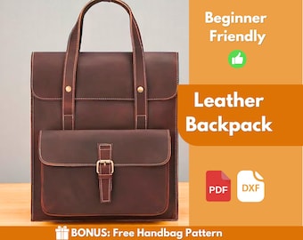 Leather Backpack Pattern | Leather Pattern | PDF Leather Pattern | Leather Bag Pattern | Laptop Bag Pattern | Easy Bag Pattern | PDF Pattern