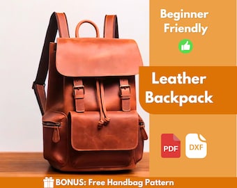 Leather Backpack Pattern | Leather Pattern | PDF Leather Pattern | Leather Bag Pattern | Laptop Bag Pattern | Easy Bag Pattern | PDF Pattern