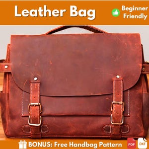 Ledertasche Muster | Leder Muster | PDF Leder Schnittmuster | Taschenmuster | Laptoptasche Muster | Leder Aktentasche Muster | PDF-Download