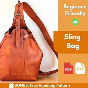 Leather Sling Bag PDF Pattern | Leather Pattern | Beginner Pattern | Sling Bag Pattern | Crossbody Bag Pattern | Leather Bag | PDF Download