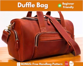 Motif de sac de sport en cuir | Motif cuir | Sac de sport | Motif de sac en cuir | Modèle de sac de voyage | Cuir DIY | Modèle de grand sac