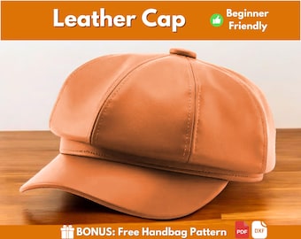 Leather Cap Pattern | Leather Pattern | PDF Leather Pattern | Leather Hat Pattern | Cap Pattern | Easy Hat Pattern | PDF Pattern