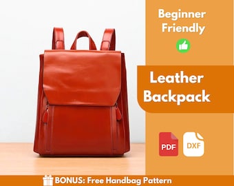 Leather Backpack Pattern | Leather Pattern | PDF Leather Pattern | Leather Bag Pattern | Laptop Bag Pattern | Easy Bag Pattern | PDF Pattern