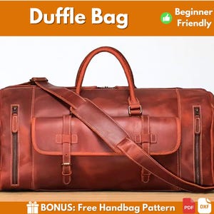 Leder Seesack Muster | Leder Muster | Reisetasche | Ledertasche Muster | Reisetasche Muster | Leder DIY | Große Tasche Muster