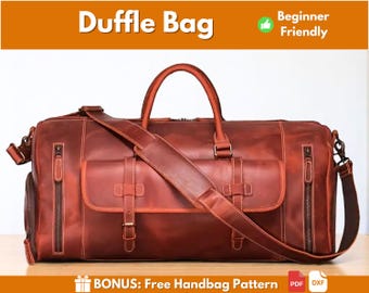 Leather Duffle Bag Pattern | Leather Pattern | Duffle Bag | Leather Bag Pattern | Travel Bag Pattern | Leather DIY | Large Bag Pattern