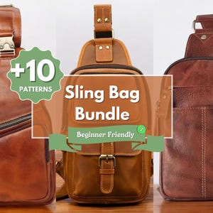 Leder Sling Bag Bundle | Leder Sling Bag PDF Nähanleitung | Leder Schnittmuster | Anfängermuster | Sling Bag Muster | Umhängetasche Muster