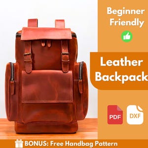 Leather Backpack Pattern | Leather Pattern | PDF Leather Pattern | Leather Bag Pattern | Laptop Bag Pattern | Easy Bag Pattern | PDF Pattern