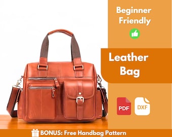Leather Bag Pattern | Leather Pattern | PDF Leather Pattern | Bag Pattern | Laptop Bag Pattern | Leather Briefcase Pattern | PDF Download