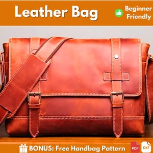 Motif de sac en cuir | Motif cuir | Patron en cuir PDF | Modèle de sac | Patron de sacoche pour ordinateur portable | Porte-documents en cuir à motif | Téléchargement PDF