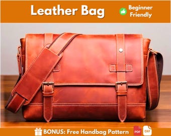 Leather Bag Pattern | Leather Pattern | PDF Leather Pattern | Bag Pattern | Laptop Bag Pattern | Leather Briefcase Pattern | PDF Download