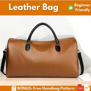 Ledertasche Muster | Leder Muster | PDF Leder Schnittmuster | Taschenmuster | Leder Sporttasche | Leder DIY | Große Tasche Muster
