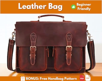 Leather Briefcase Pattern | Leather Pattern | PDF Leather Pattern | Bag Pattern | Laptop Bag Pattern | Leather Bag Pattern | PDF Download