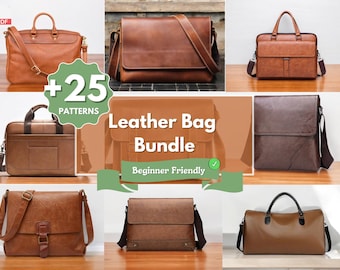 Leather Bag Pattern | Leather Pattern | Leather Bag Bundle | Crossbody Bag Pattern | Laptop Bag Pattern | Leather Briefcase Pattern