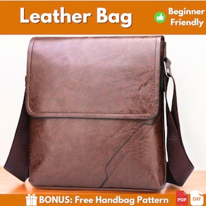 Motif de sac en cuir | Motif cuir | Patron en cuir PDF | Modèle de sac | Patron de sacoche pour ordinateur portable | Porte-documents en cuir à motif | Téléchargement PDF