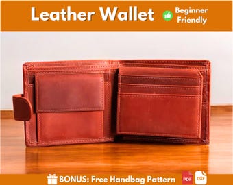Leather Wallet Pattern | Leather Pattern | Leather Wallet | Leather DIY | Beginner Pattern | Wallet Template | PDF Download | Easy Wallet